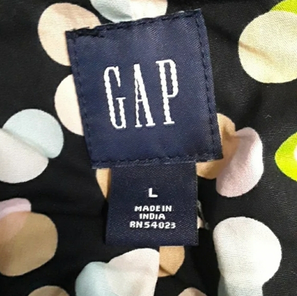 GAP Vintage Y2K Double Breasted Black Tan Piping Belted Cotton Trench Coat- L - Picture 13 of 16